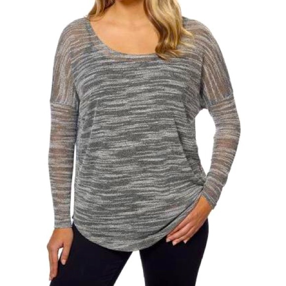 Olive & Oak Tops - Sheer Dolman Tunic, Olive & Oak, Gray, Small